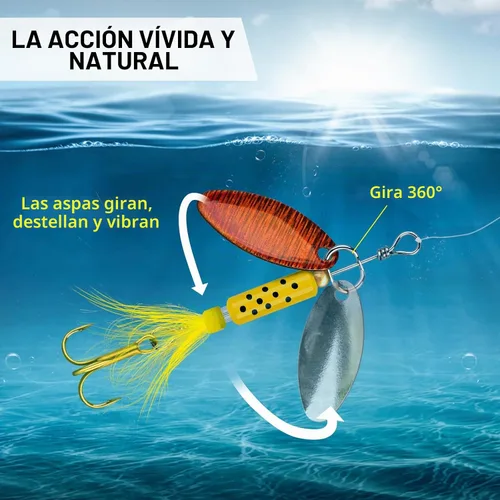 Vista 6 de THKFISH Spinnerbait Spinners Spinnerbait señuelos de trucha Señuelos de pesca para lubina trucha Crappie Color A-1/7oz *4pcs