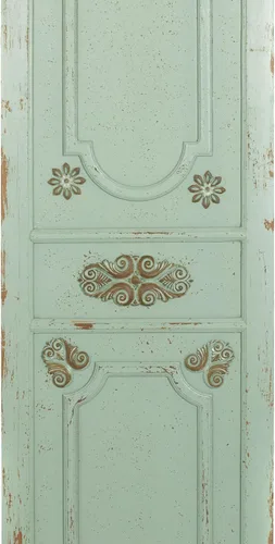 Vista 4 de Deco 79 Decoración de pared de puerta antigua con pergamino de madera, 18 x 1 x 78 pulgadas, verde