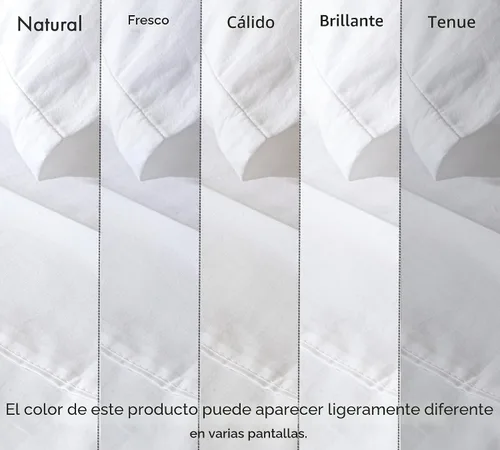 Vista 7 de RUVANTI Juego de sábanas individuales de 100 % algodón, tejido de percal Blanco brillante