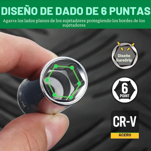 Vista 4 de SK Juego de llaves de vaso de 1/4", enchufes SAE profundos, 10 piezas de 3