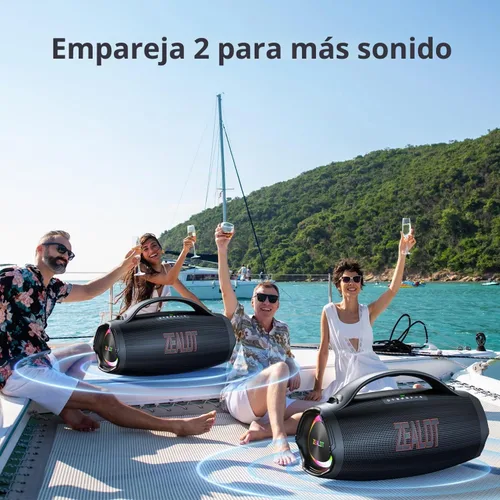 Vista 4 de ZEALOT Altavoz Bluetooth fuerte con subwoofer, altavoz portátil de 160 W RMS, bocina Bluetooth, IPX6 a prueba de agua, sonido estéreo de alta