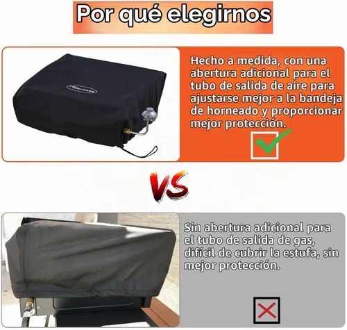 Vista 5 de Cubierta para parrilla Blackstone de 17 pulgadas de alta resistencia, tela Oxford 600D impermeable, cubierta protectora impermeable compatible