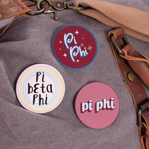 Vista 4 de Desert Cactus Pi Beta Phi Buttons Pin Sorority 3 Pieces of Variety Back Badge 2.25-inch