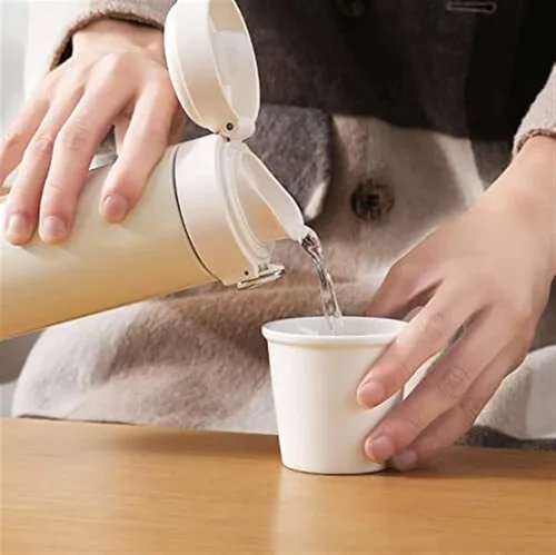 Vista 5 de JYYBN Termo portátil de acero inoxidable, termo portátil para café, taza de viaje, a prueba de fugas, termo de agua deportivo