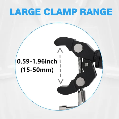 Vista 5 de Soporte de teléfono con abrazadera para carrito de golf, soporte universal de metal para manubrio, abrazadera de montaje para golf, cochecito