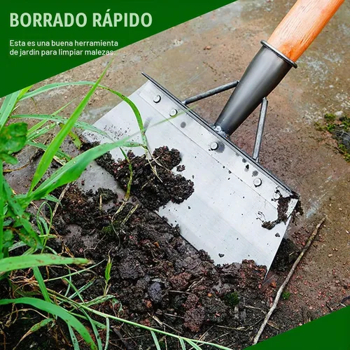 Vista 6 de Pala de limpieza de acero resistente de 9.8 pulgadas, herramienta multifuncional de jardín al aire libre para malezas, musgo y hielo, hoja plana sin