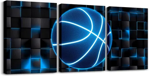 Vista 32 de Feelyou Cuadro azul de carreras para pared, 12 x 16 pulgadas, 3 piezas de autos deportivos de velocidad, lienzo para decoración de pared, diseño