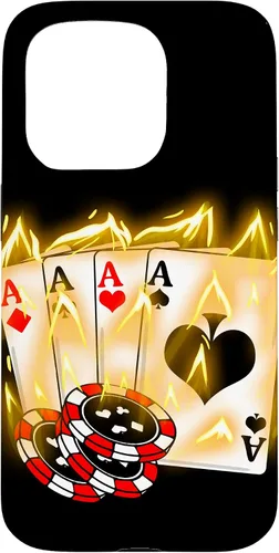 Vista 14 de Burning Four Aces Poker Cool Quad Aces Poker Player Gift Case for iPhone 17