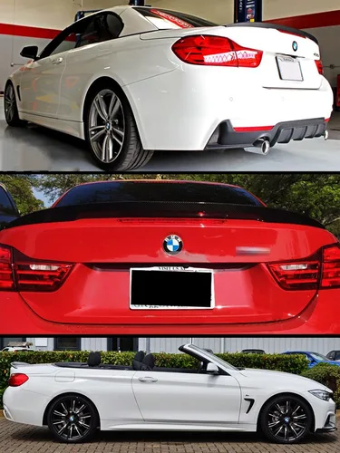 Vista 3 de Se adapta a BMW Serie 4 F33 Convertible Coupe Performance Style 2014-2018 Alerón de maletero de fibra de carbono