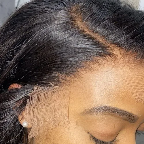 Vista 63 de BEEOS Frontal de Encaje HD de 13 x 4 pulgadas Solamente, cabello humano virgen lacio de color rubio 613, línea de cabello prearrancado de 0.10mm