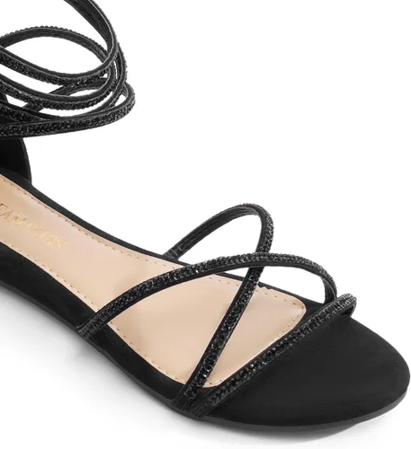 Vista 4 de DREAM PAIRS - Sandalias de plataforma baja para mujer, con correa al tobillo y diamantes de imitación