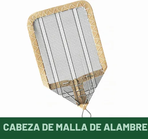 Vista 4 de Enoz Matamoscas con cabeza de malla de alambre con mango de metal (paquete de 3)