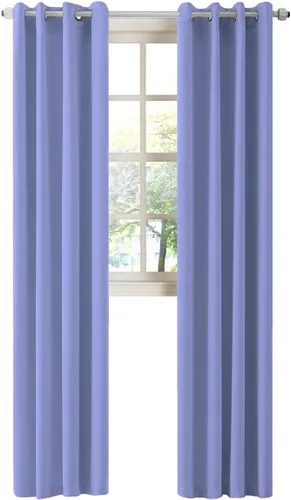 Vista 23 de LA PALMA Cortinas opacas con aislamiento térmico y ojales, para sala de estar, dormitorio, paquete de 2 paneles