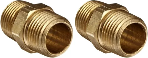 Vista 2 de Anderson Metals 56122-08 - Tubería de latón, boquilla hexagonal, tubo macho NPT de 1/2" x 1/2
