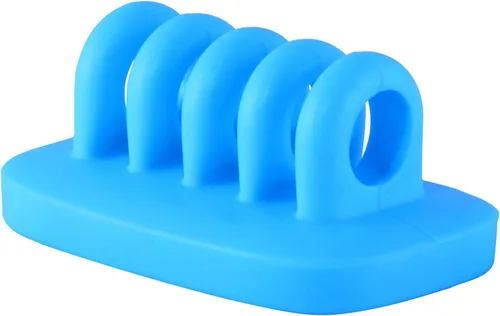 Vista 2 de Soporte de clip de cable con peso para administración de cables de escritorio (azul)