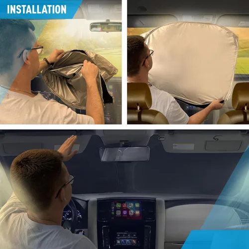 Vista 7 de Clim Art - Parasol para parabrisas de Buick Encore 2013-2023, plegable, personalizado, protector solar para vehículo, cubierta para parabrisas