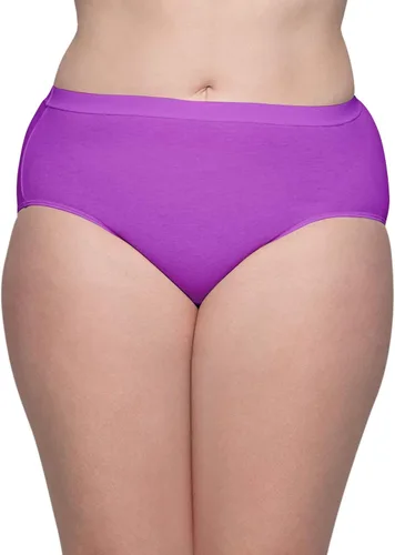 Vista 2 de Fit for Me Womens Plus Comfort Covered Cotton Assorted Brief Underwear, 6 Pack