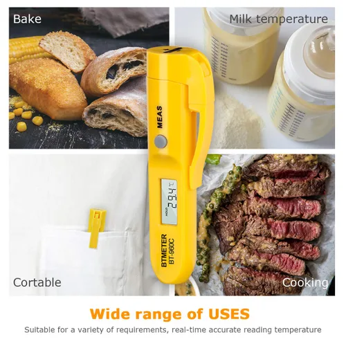 Vista 7 de Termómetro digital infrarrojo con clip de bolsillo, termómetro de lectura instantánea, sin contacto, medidor de temperatura compacto para carne