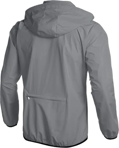 Vista 2 de COOFANDY Chaqueta impermeable unisex plegable, ligera, impermeable, con capucha, para correr, senderismo, ciclismo