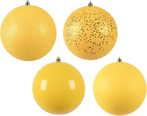 Vista 26 de Vickerman Adorno de bola de oro antiguo de 6 pulgadas con 4 acabados, 4 por caja