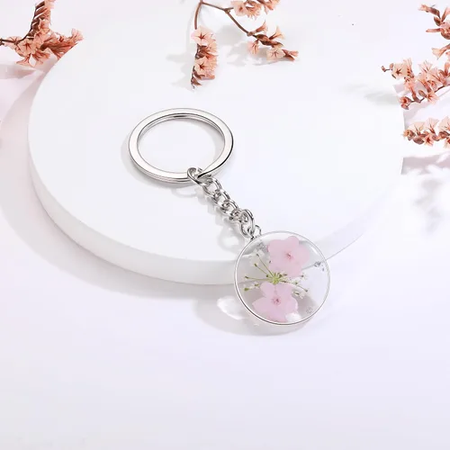 Vista 16 de Pressed Flower Keychain Charms Forget-Me-Not Keychain Personalized Handmade Keychain Gifts for Her