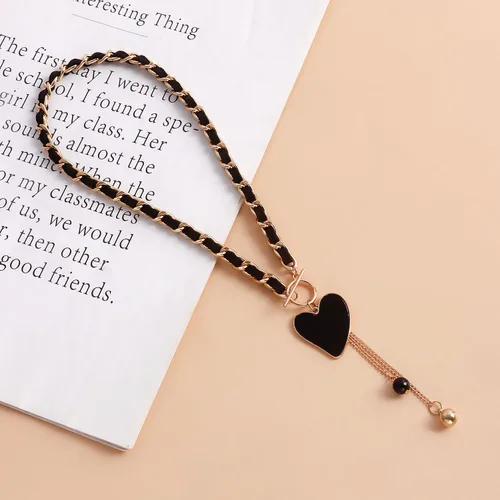 Vista 6 de Gargantilla de terciopelo negro con pedante de sol de árbol de corazón negro para mujeres y niñas, regalo de joyería para novia, familia y amiga