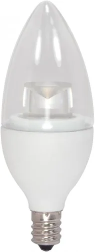 Vista 4 de SATCO Bombilla LED S8952 de 4,5 W, 120 voltios, base de candelabro E12, 3000 K, blanco suave, paquete de 6