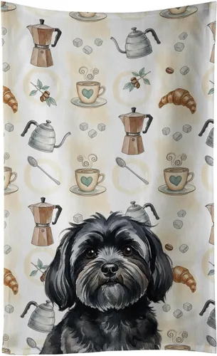 Vista 387 de Caroline's Treasures Afghan Hound - Toalla de cocina para barra de café, terciopelo frontal y lazo de algodón, lavable a máquina Sabueso afgano