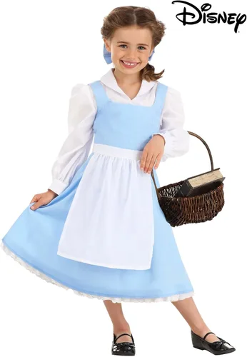 Vista 5 de Vestido de disfraz azul de Bella y la Bestia para niños pequeños