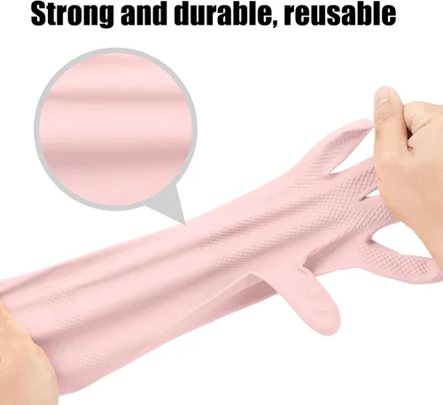 Vista 7 de Rubber Gloves for Household, Dishwashing Gloves for Kitchen, Reusable