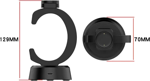 Vista 2 de Diseñado para cargador de reloj Amazfit Active 2, base de carga compatible con Amazfit Bip 6, accesorios para reloj inteligente, cable USB C