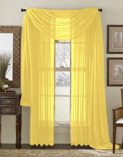 Vista 3 de Juego de 3 piezas de cortinas y cenefa Interior Trends, fina, totalmente cosida, juego de 2 cortinas y 1 cenefa a juego