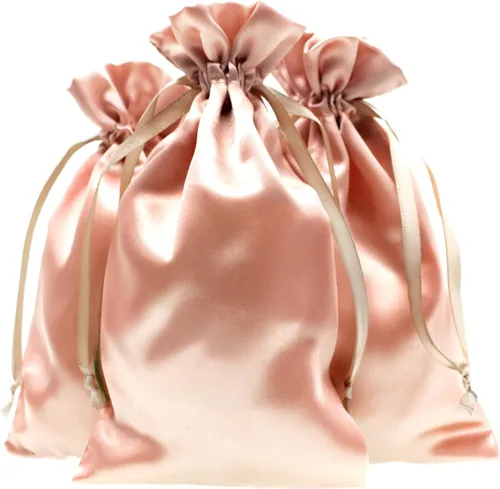 Vista 11 de Bolsas de regalo de satén azul bebé de 4 x 6 pulgadas, bolsas de joyería, bolsas de cordón para recuerdos de boda, baby shower, Navidad, 50 por