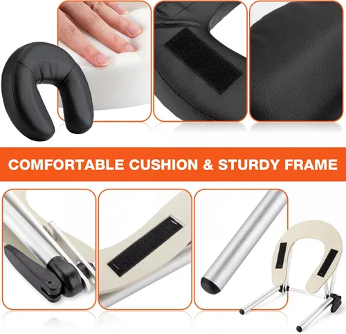 Vista 5 de Mesa de masaje, cuna y almohada, reposacabezas de cama de spa de masaje ajustable Massage Table/Bed/Chair Headrest Platform with Face Pillow