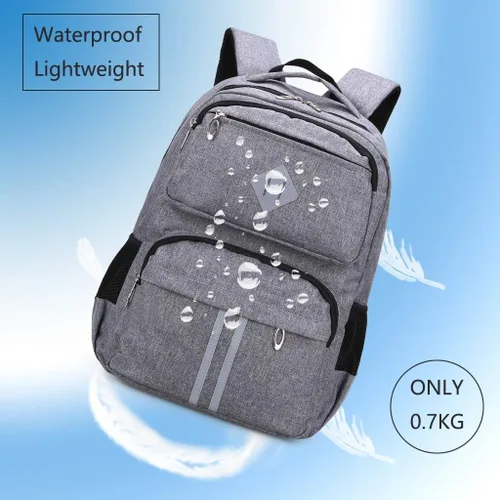 Vista 4 de HOPYOCK Mochilas para niños con múltiples bolsillos para escuela primaria y media para niños con diseño reflectante Gris 01 XL Mochilas tipo mochila