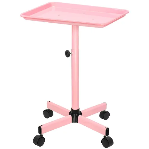 Vista 10 de JOSTZHXIN Bandeja Rodante de Salón, Bandeja de Tatuaje de Aluminio Premium, Carrito Rodante de Salón de Altura Ajustable, Bandeja Rodante