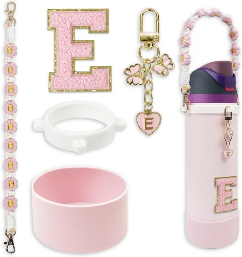 Vista 61 de SITKOL Juego de Monogramas Bonitos de Silicona Compatible con Botella de Agua Owala 24 oz, 32 oz, 40 oz - Accesorios Perfectos con la Letra Owala