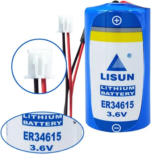Vista 3 de (1 paquete de batería de litio ER34615 D Cell de 3.6 V 19000 mAh para programador PLC multiusos, batería ETC con enchufe blanco