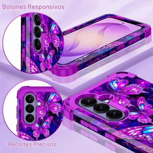 Vista 7 de LONTECT Funda para Galaxy S26 5G a prueba de golpes, 3 en 1, resistente y resistente, policarbonato duro+híbrida suave resistente de alto impacto