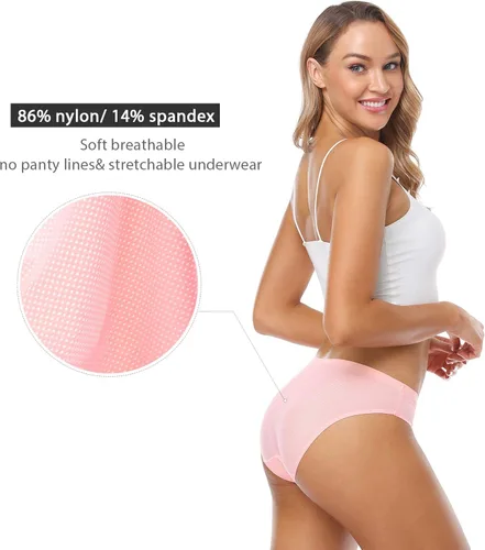 Vista 3 de Wealurre - Calzones transpirables sin costuras, de nailon y licra, para mujer