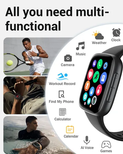 Vista 7 de Reloj inteligente para mujer, 1.85 pulgadas AMOLED con pantalla ultra transparente compatible con iPhone/Samsung/Android, más de 100 modos