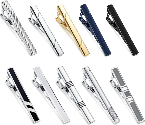 Vista 28 de Juego de corbata de regalo para hombre, corbata sedosa, bolsillo cuadrado, clips de corbata, gemelos para hombres