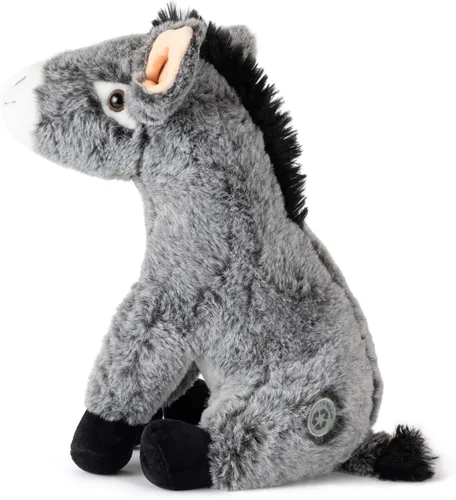 Vista 2 de The Petting Zoo Peluche de burro, regalos para niños, animales de granja Wild Onez, juguete de peluche de burro de 12 pulgadas