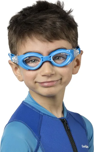 Vista 2 de Cressi Gafas de natación de silicona para niños de 3, 4, 5, 6, 7 CRAB fabricado en Italia por calidad desde 1946 Azul mate