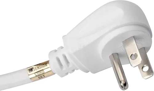 Vista 3 de SureSave - Cable de extensión de 30 pies Cable de extensión blanco resistente de 3 clavijas con conexión a tierra para interiores Listado UL