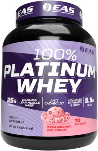 Vista 16 de EAS 100% proteína de suero de platino, helado de chocolate, 2 libras