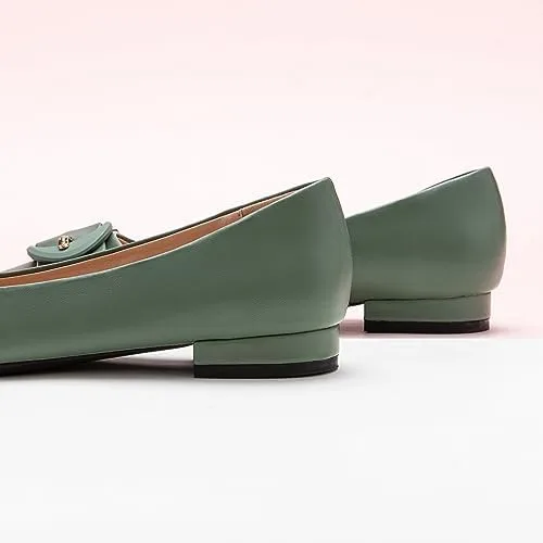 Vista 3 de C.Paravano Zapatos planos de trabajo cómodos de cuero con punta puntiaguda para mujer
