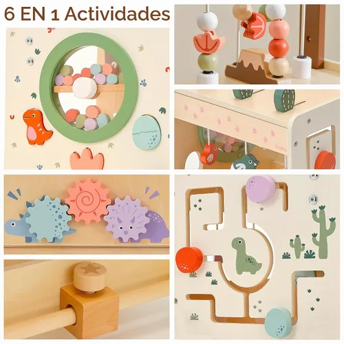 Vista 7 de PairPear Andador de madera para bebés, Montessori Push Walker para bebés