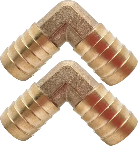 Vista 12 de 2 piezas de acoplador de manguera de latón con púas 1/2" x 1/2" de 90 grados con conector de codo angular derecho por CX WONDERLAND