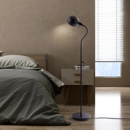Vista 7 de O'Bright - Lámpara de pie ajustable con cuello de cisne flexible y pantalla giratoria, enchufe E26, base de 10 pulgadas, ideal para leer, mesita